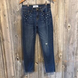 Women's Blue Jeans with Pearl Embellishments size 4